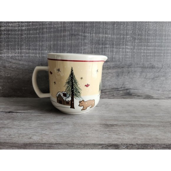 Meiwa Ginger Creek Christmas Winter Time Cozy Mug With Bear And Reindeer - Picture 2 of 5